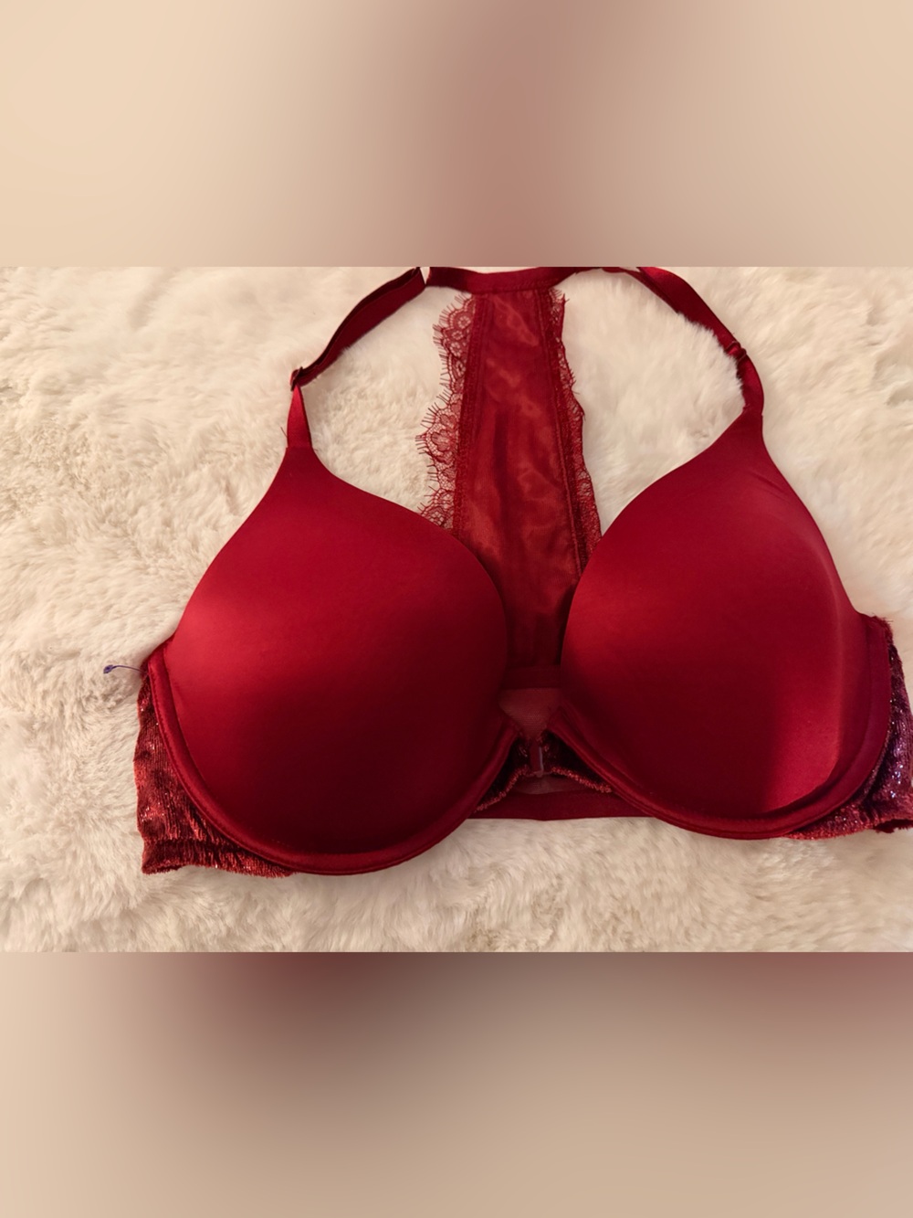 Victoria's Secret Red Lace Racerback Push-Up Bra